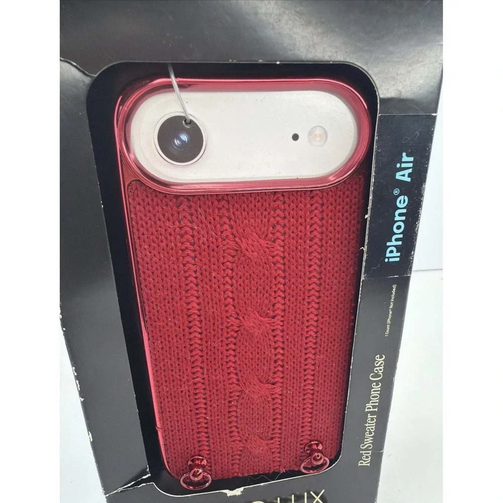 HELLO LUX Red Sweater Fabric Fitted Case Skin for iPhone Air Apple Phone